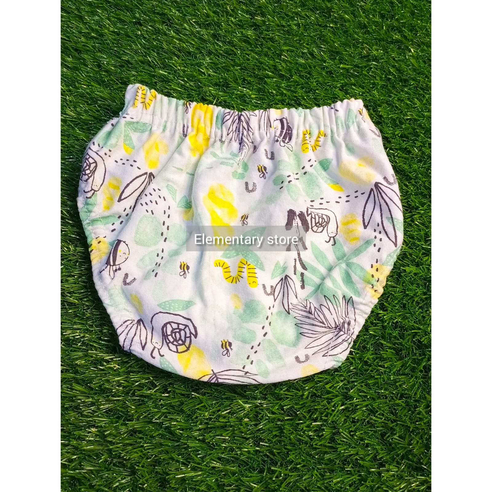 Pack of 12 Soft Cotton  baby  Chaddi  Panties with  Elastic Waist in Multi and white prints By Elimentery Store