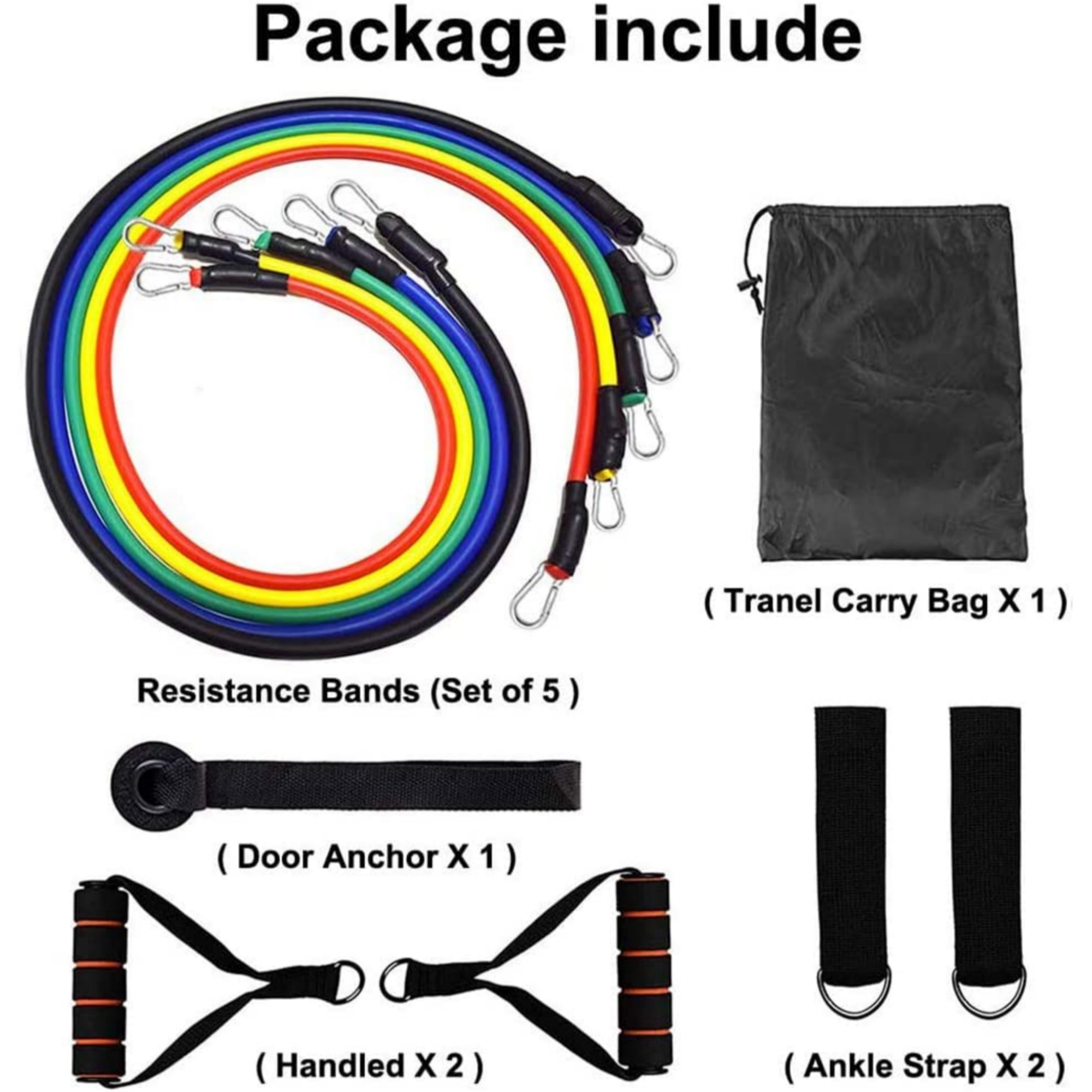 SHERICE Latex Power Exercise Resistance Band Set for Pull Up Body