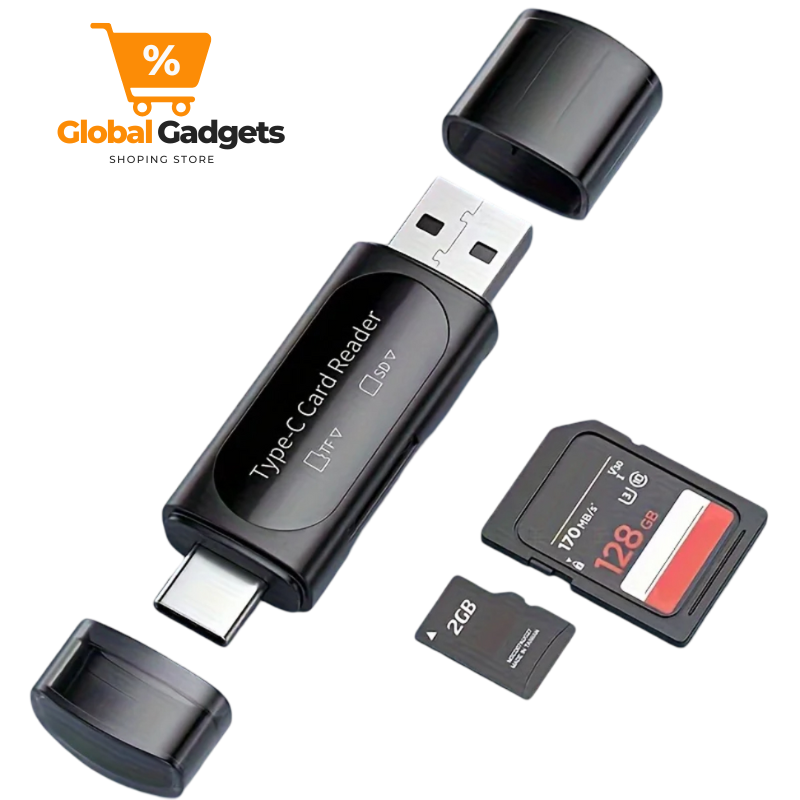 2 In1 USB Type-C /Micro-USB USB 2.0/3.0 Memory Card Reader OTG Adapter SD TF Super Speed