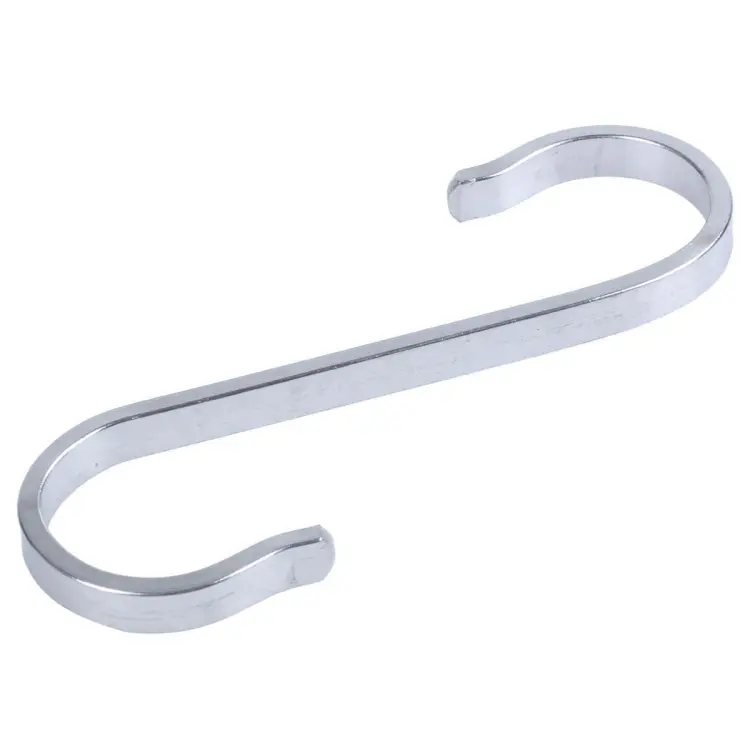 Metal Flat S Hooks Silver S Shaped Hanging Hooks for Kitchen