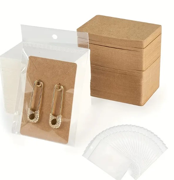 25Pc Earring Display Cards – Jewelry Packaging Holder for Studs, Hoops & Dangles