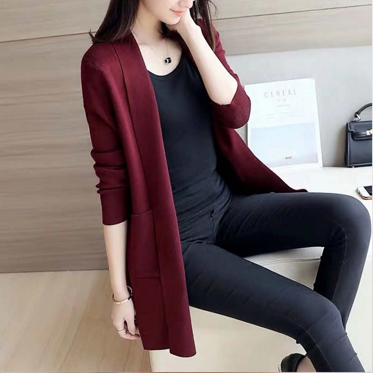 long sweater open front