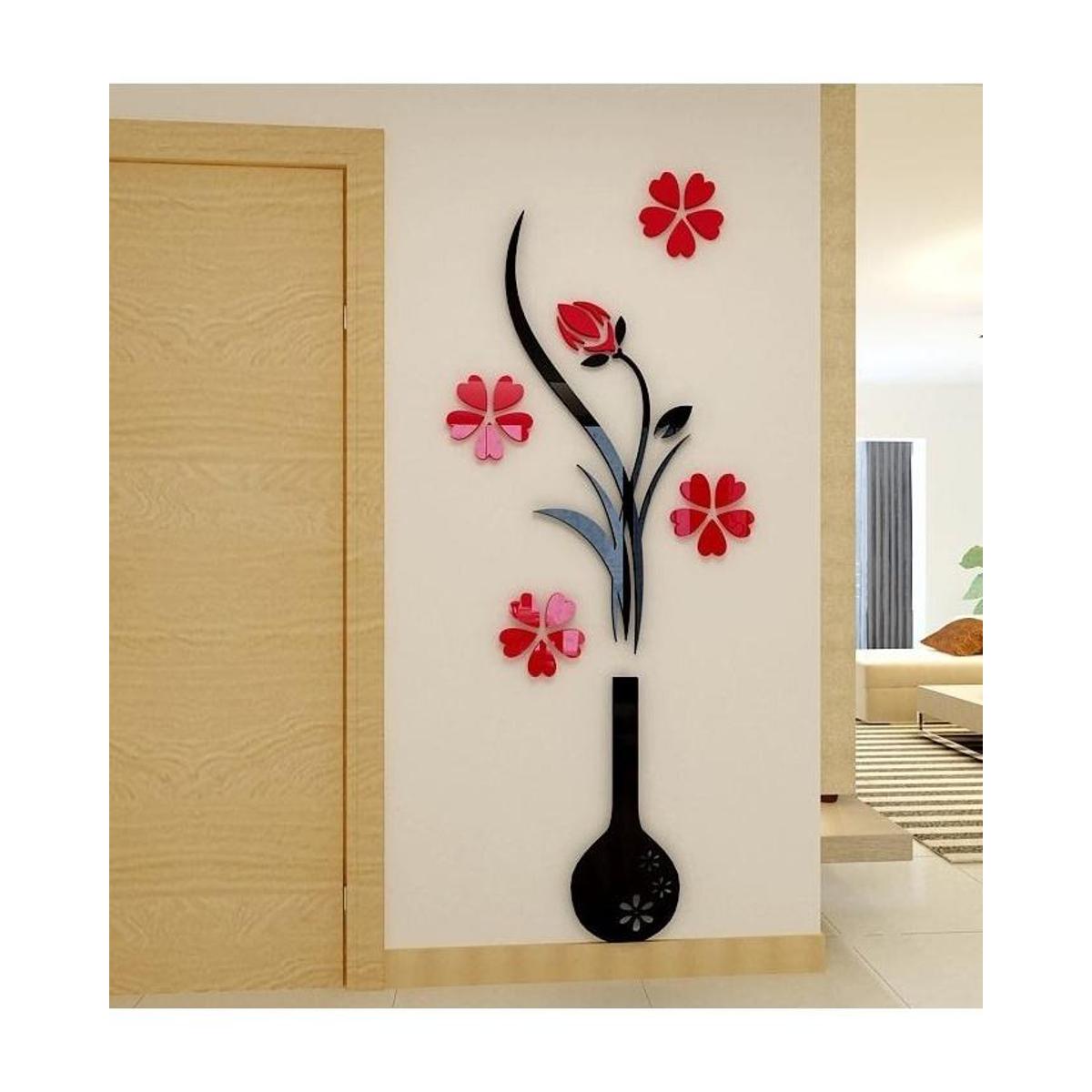 wall painting flower vase