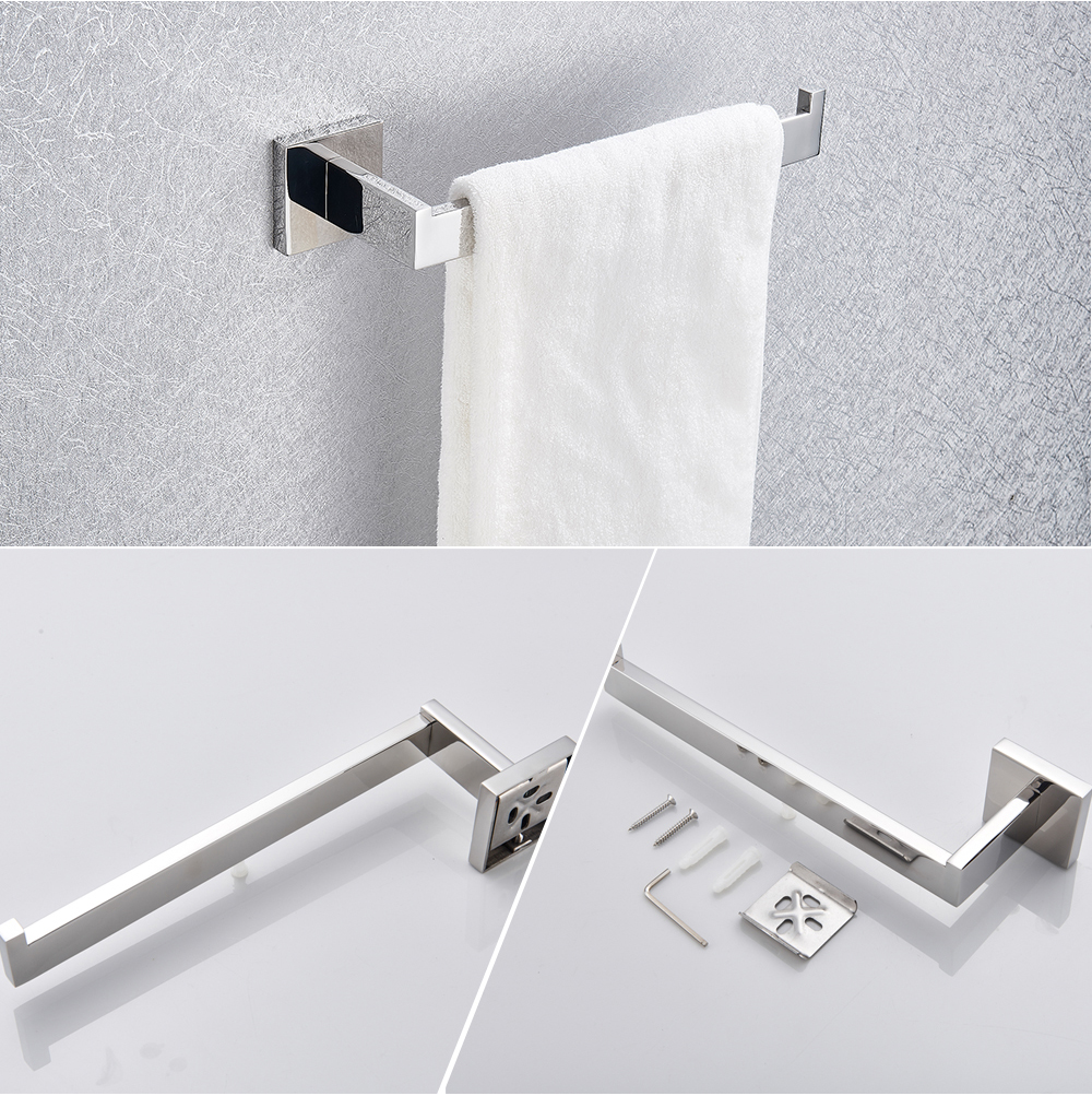 Stainless Steel Bathroom Hardware Set Mirror Chrome Polished Towel Rack  Toilet Paper Holder Towel Bar Hook Bathroom Accessories