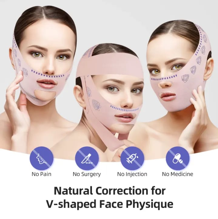 Face Lifting Belt for Women & Girls | V Shape Jawline Slimming Strap | Double Chin Reducer | Anti-Sagging Face Lift Mask | Chin Tightening Band | Facial Slimming & Skin Firming Beauty