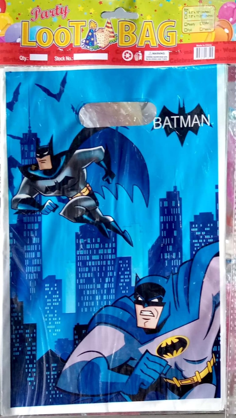 Batman Theme Bags Pack Of 10 Party Goodie Bags Birthday Gift Bags