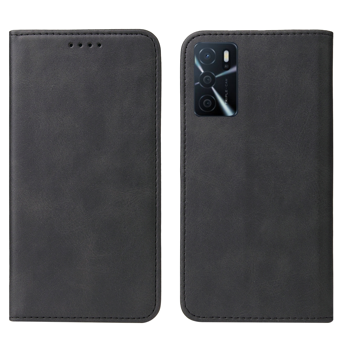Custodia Con Portafoglio E Cinturino Per Oppo A16 – Motivo Foglie Marrone – Cover A Libro Con Supporto E Chiusura Magnetica - 5