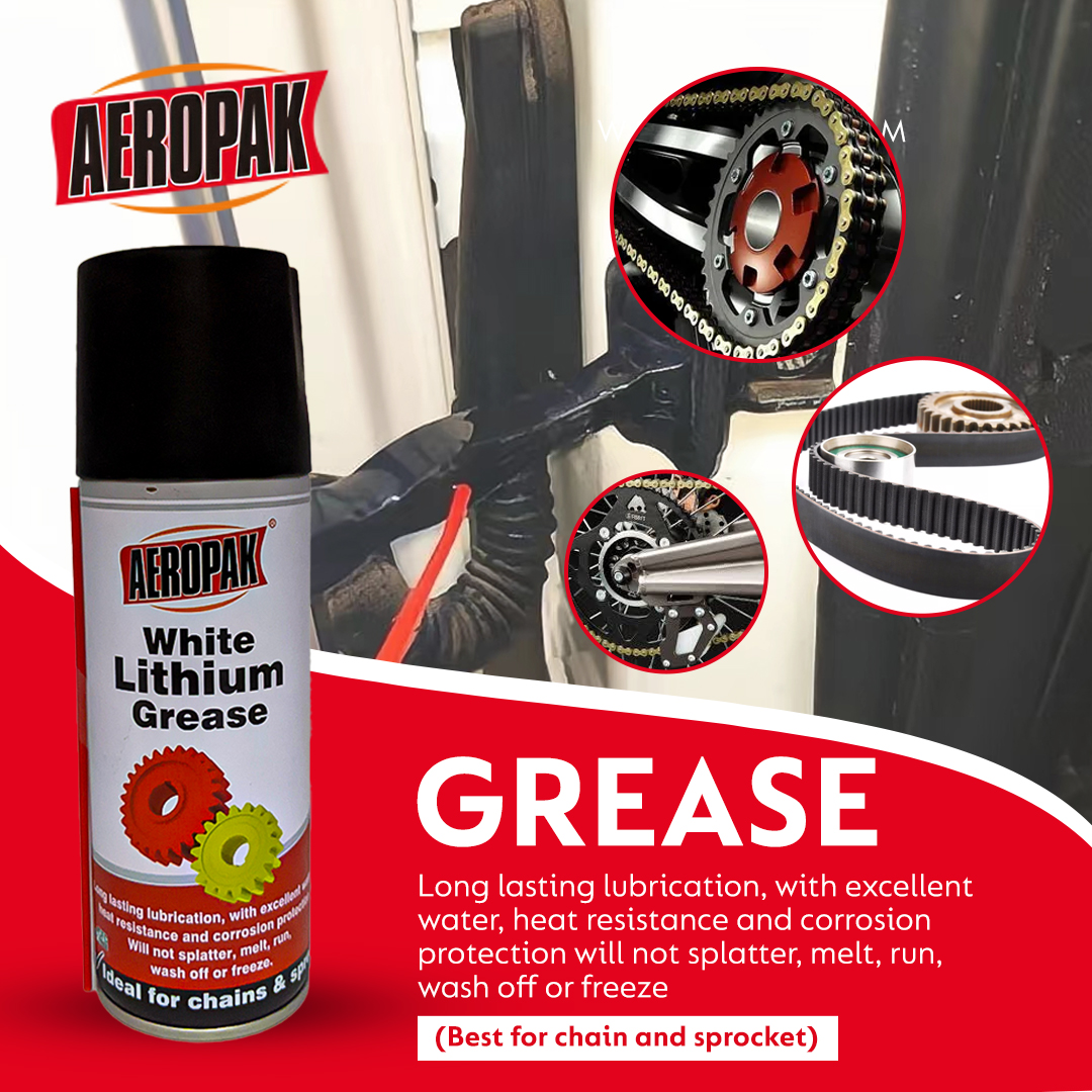 Aeropak High Performance Lubricant Spray White Lithium Grease Spray Long Lasting Lubrication Excellent Water And Heat Resistance, Corrosion Protection And Film Strength