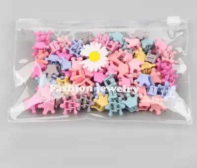 10Pcs Bag Mini Cute Hair Claws Clips For Girls Baby Colorful Hairpin Cartoon Rabbit Flower Crown Star Hair Clips Children Clamp by Just Born