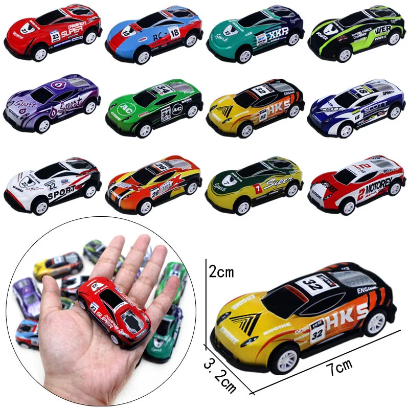 12 Pcs - Pullback Racing Car Alloy Tin Metal Body Toy Set - Colorful Model DieCast Vehicle Cars Toys For Children Kids Boys Girls Baby Pull Back Die Cast