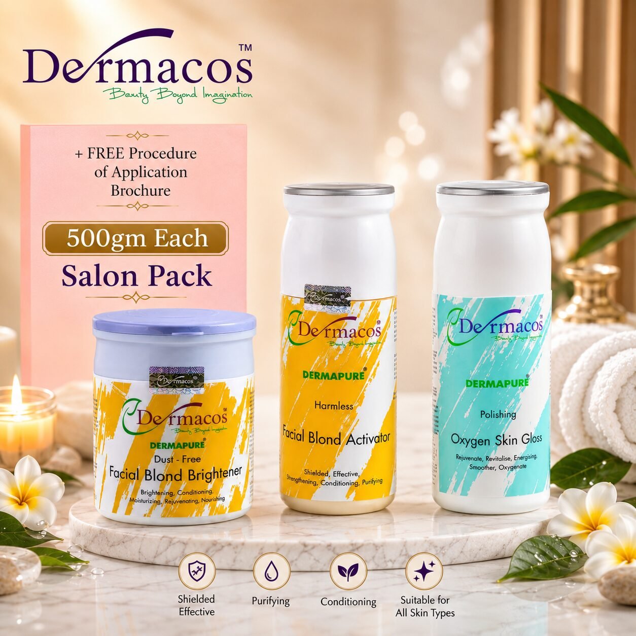Skin Glowing & Brightening Skin Polish Kit Salon Pack ( Each) | Personal Care Set | 500ml