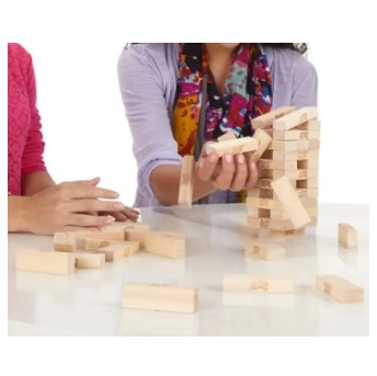 51 PCS Hasbro Gaming Jenga Tower Wooden Blocks Game - Wooden Toy