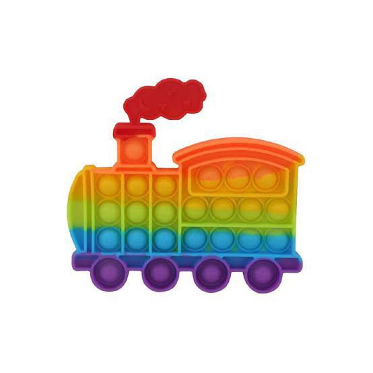 POP Bubble Squeeze Sensory Fidget Toy Pop It Figit Toy Fidget Toys Special Needs Stress Reliever, Push Bubble Gadgets - Rainbow Car