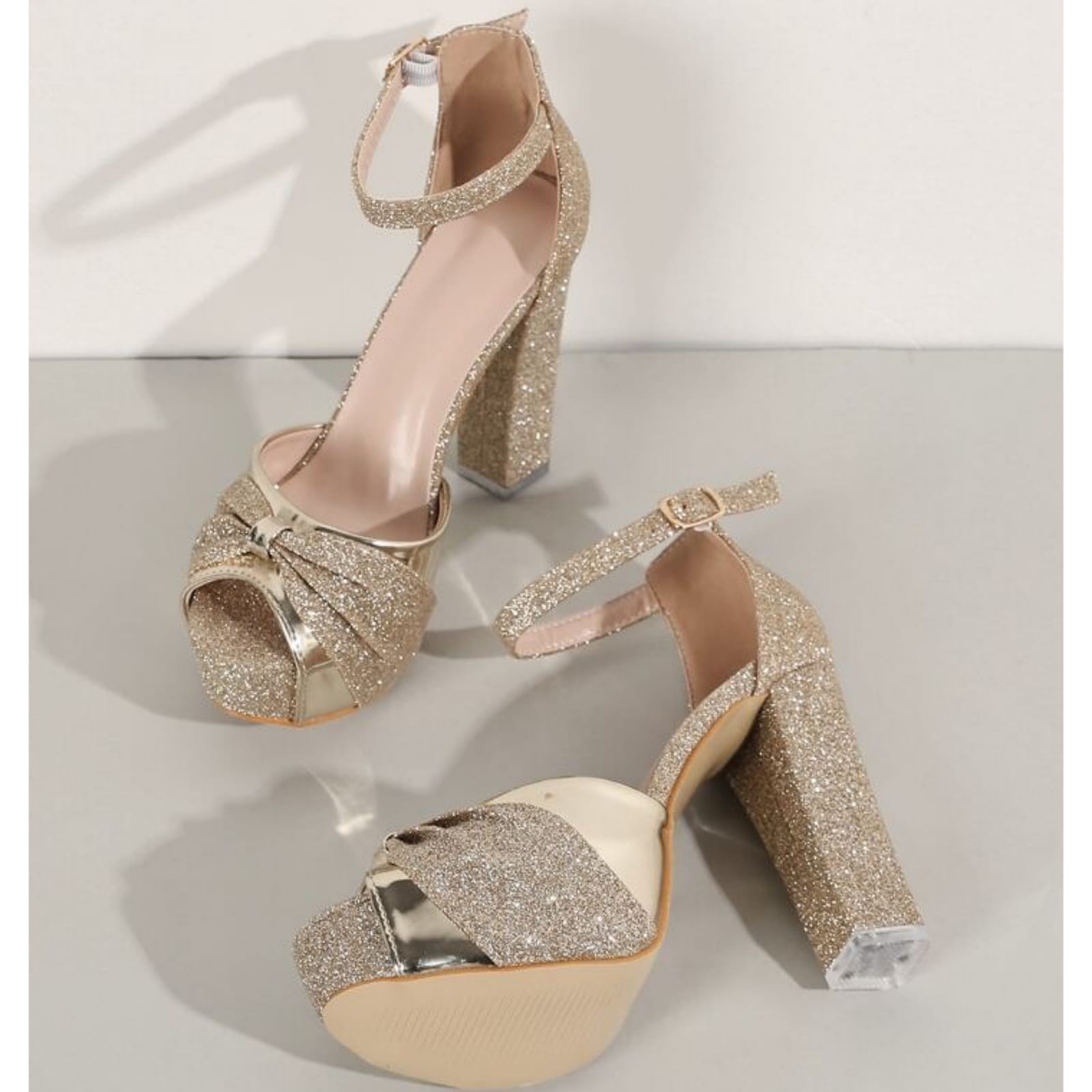 Women Fashion Glitter Block Heels Sandal Best For Every Function Bridal Wear Party Wear