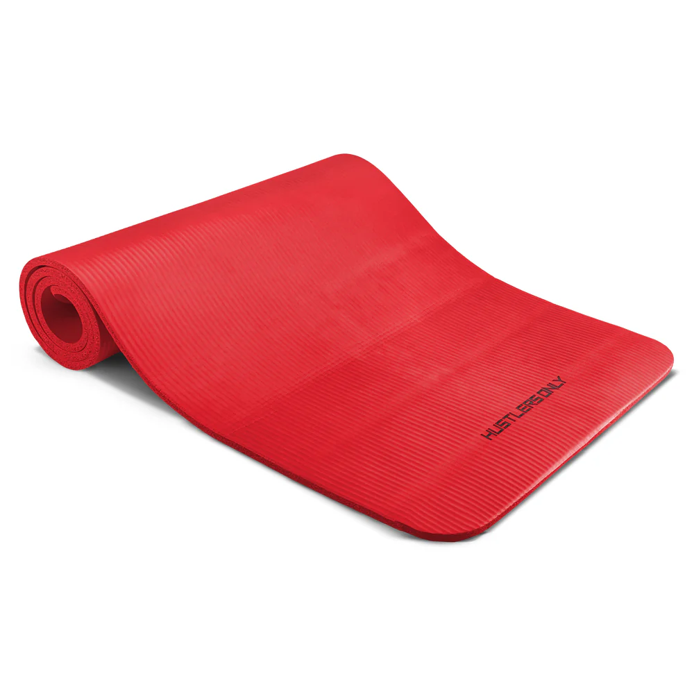 Hustlers Yoga Mat - Hustlers Only - yoga mat - Imported Spot Clean Yoga Matt - 8mm thick - L: 70 x  W: 24 - 3.15lbs - 80% thermoplastic elastomer/20% rubber - RED - yoga mats for women