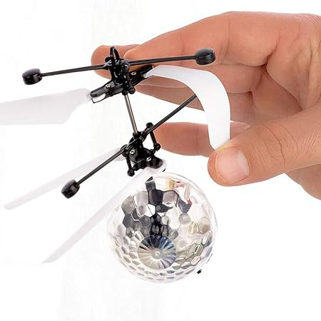 Interactive RC LED Helicopter with Colorful Lights and Weight Sensor - USB Rechargeable Flying Ball Toy for Kids 6+ Years