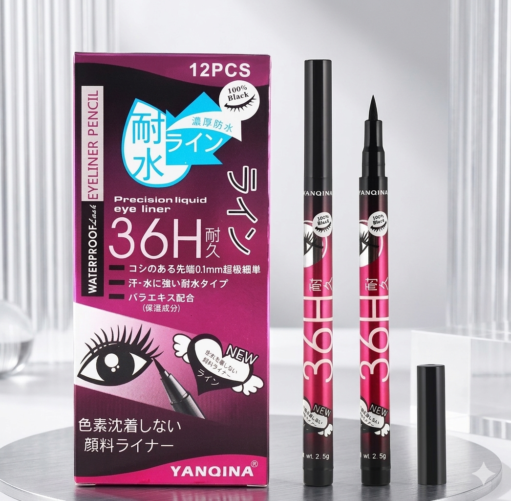 Yanqina Black Eyeliner Marker – Waterproof Long-Lasting Liquid Eye Liner Pen | Smooth Precision Tip