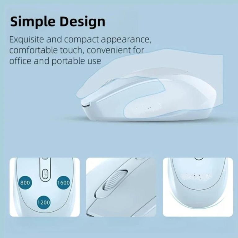【Premium】 Rechargeable Dual Mode Wireless Mouse (Bluetooth + 2.4G) for Laptop, PC, Ma.cBook, Smart TV Gaming & Office ~ Ergonomic Lightweight Design Mice with Silent Click Buttons & 1600 DPI Control