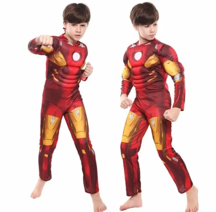 Ironman 3D MUSCLE COSTUME FOR KIDS WITH PLASTIC MASK 4 to 10 years