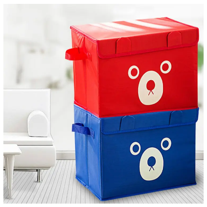 New Pack Of 2 Panda Design Folding Storage Bins Quilt Basket Kid Toys Organizer Storage Boxes Cabinet Wardrobe Storage Bags