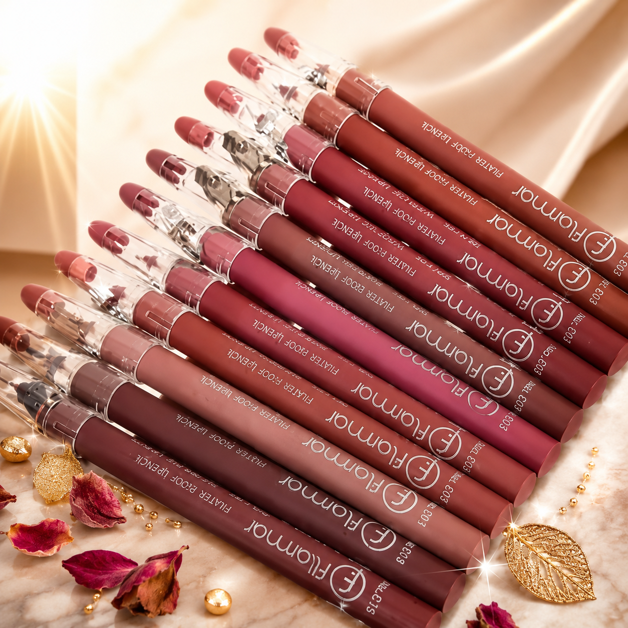 Flormar Matte Color Lip Pencil Pack High Pigmentation Long-Lasting Lip Liner