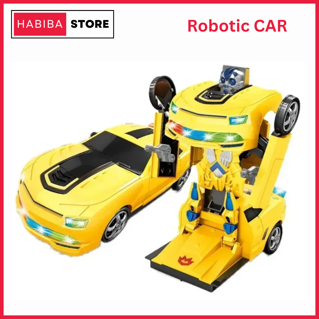 2 in 1 Robot to Car Convertible Vehicle with Lights & Music Robot Car | Deformation Transforming Robotic Car Toy for Kids Transformer Sports Car