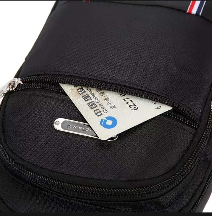 Waist Bag Men Waterproof Sling Bag Pack Waist Bag Large Capacity Hip Belt Cross body Shoulder Pouch Purse Men Chest Bag Side Bag Fanny Bag with Headphone Jack- For Men And Boys