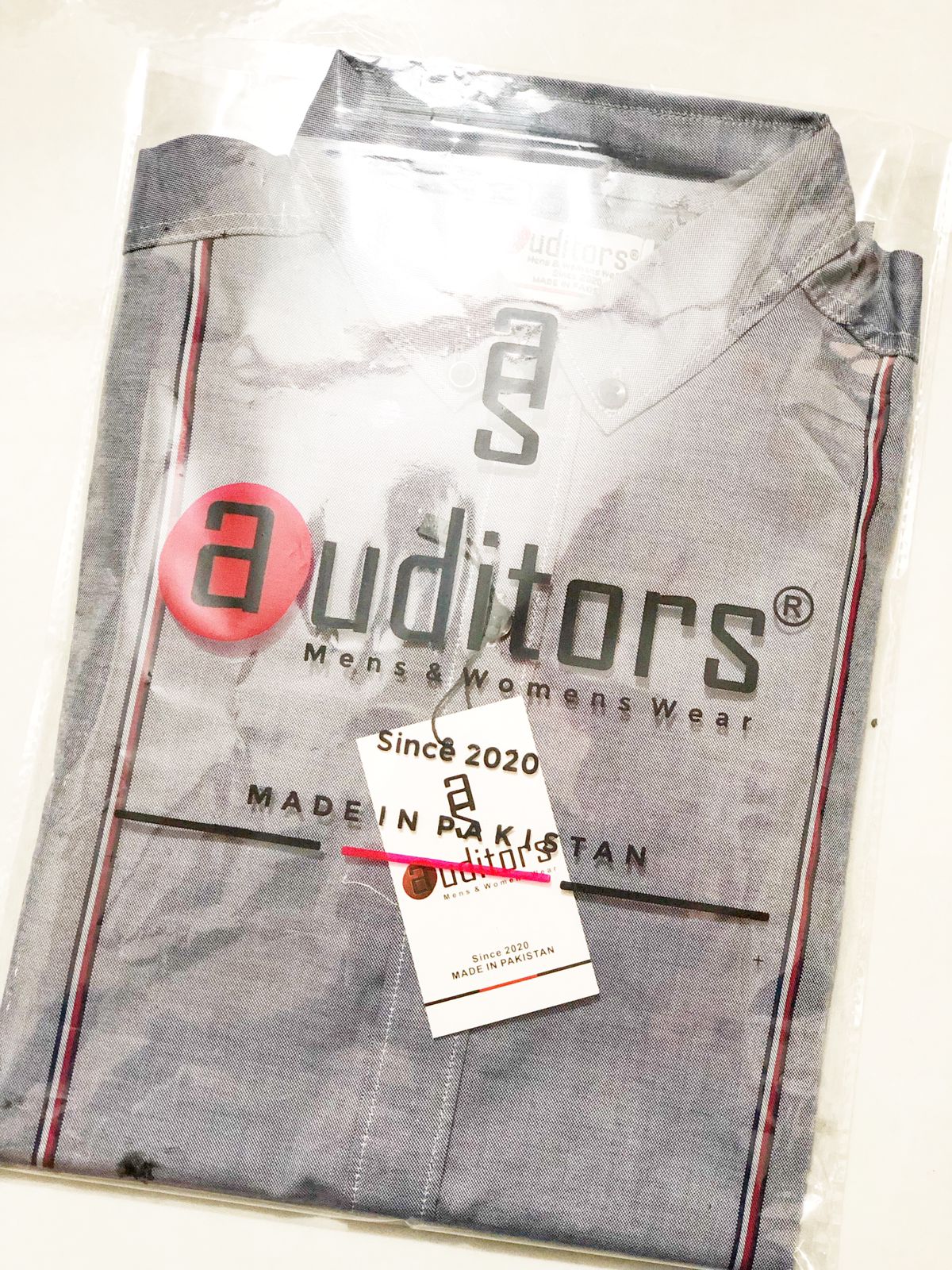 Auditors®️ Mens Semi-Formal Cotton Stripe Shirt Light Grey Colour 100% Pure Cotton Fabric For Year-Round - Code AMS-204