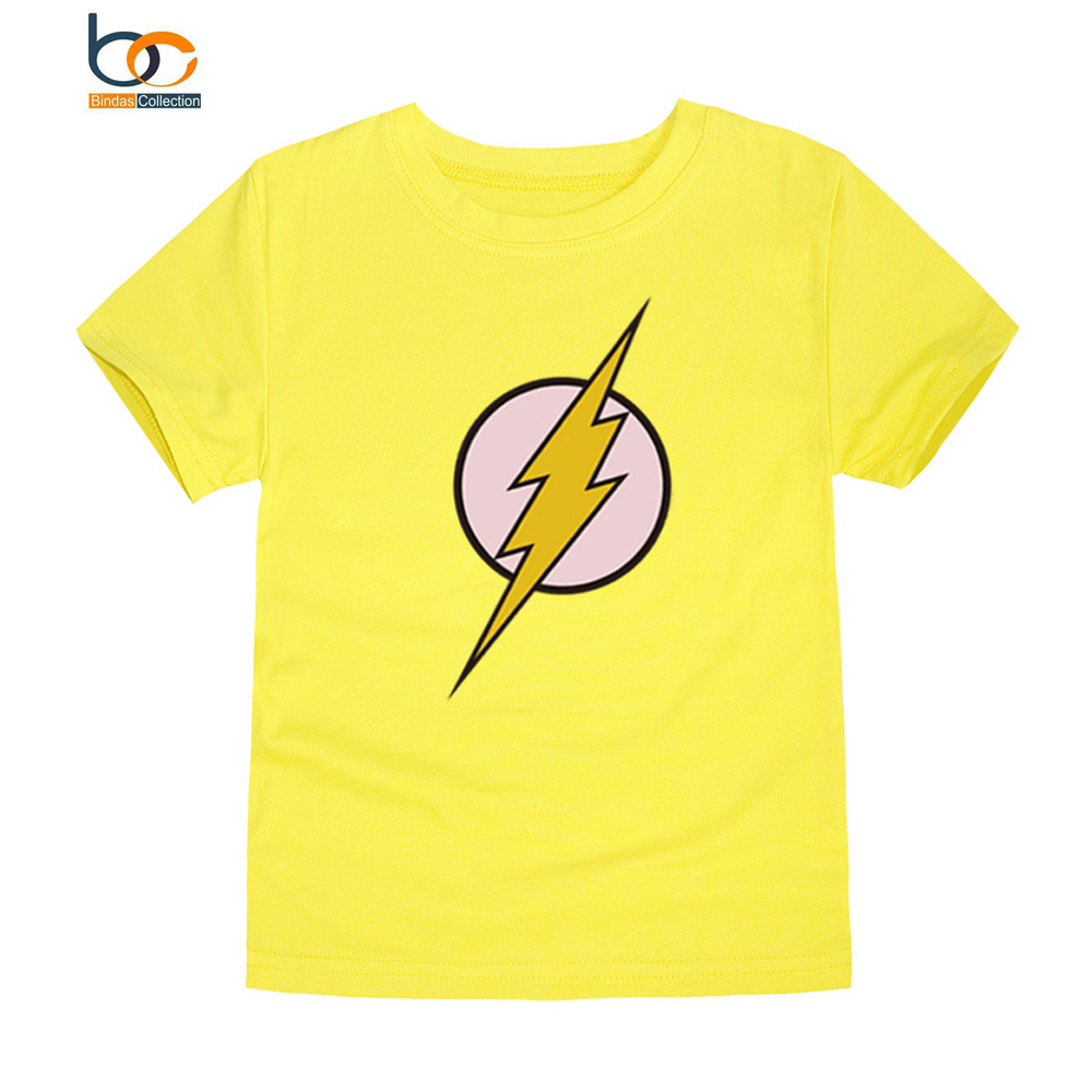 Bindas Collection 1 PC yellow Flash Printed T shirt For Kids Tshirt For Boys