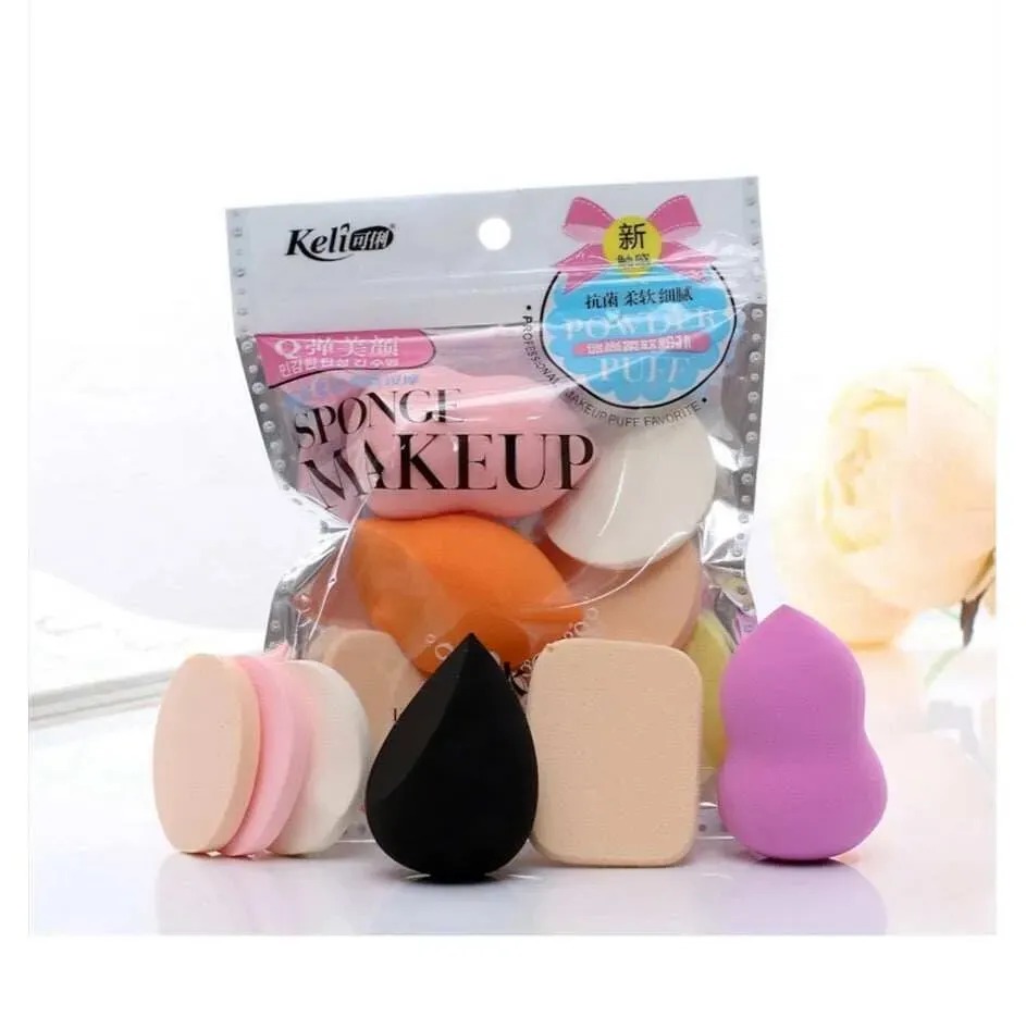 Cosmetic Make up Mix Puff Set , Foundation Sponge, Blender Blending Facial, Makeup Sponge, Cosmetic Powder Puff , Makeup Foundation Powder Beauty Blending Sponge, Random Colors & Shapes-Cosmetic Sponges
