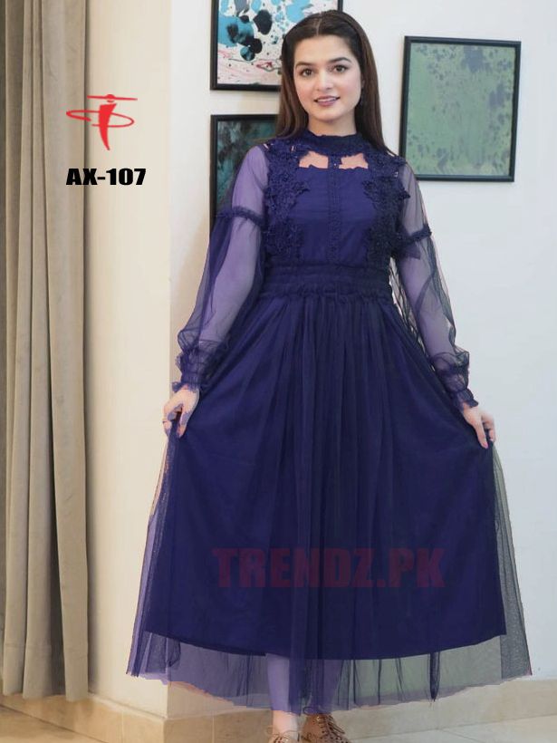 Trendz.Pk Fine Net Fancy Maxi For Girls/Ladies Ax-107 - Stay Stylish With A Fine Net Fancy Maxi