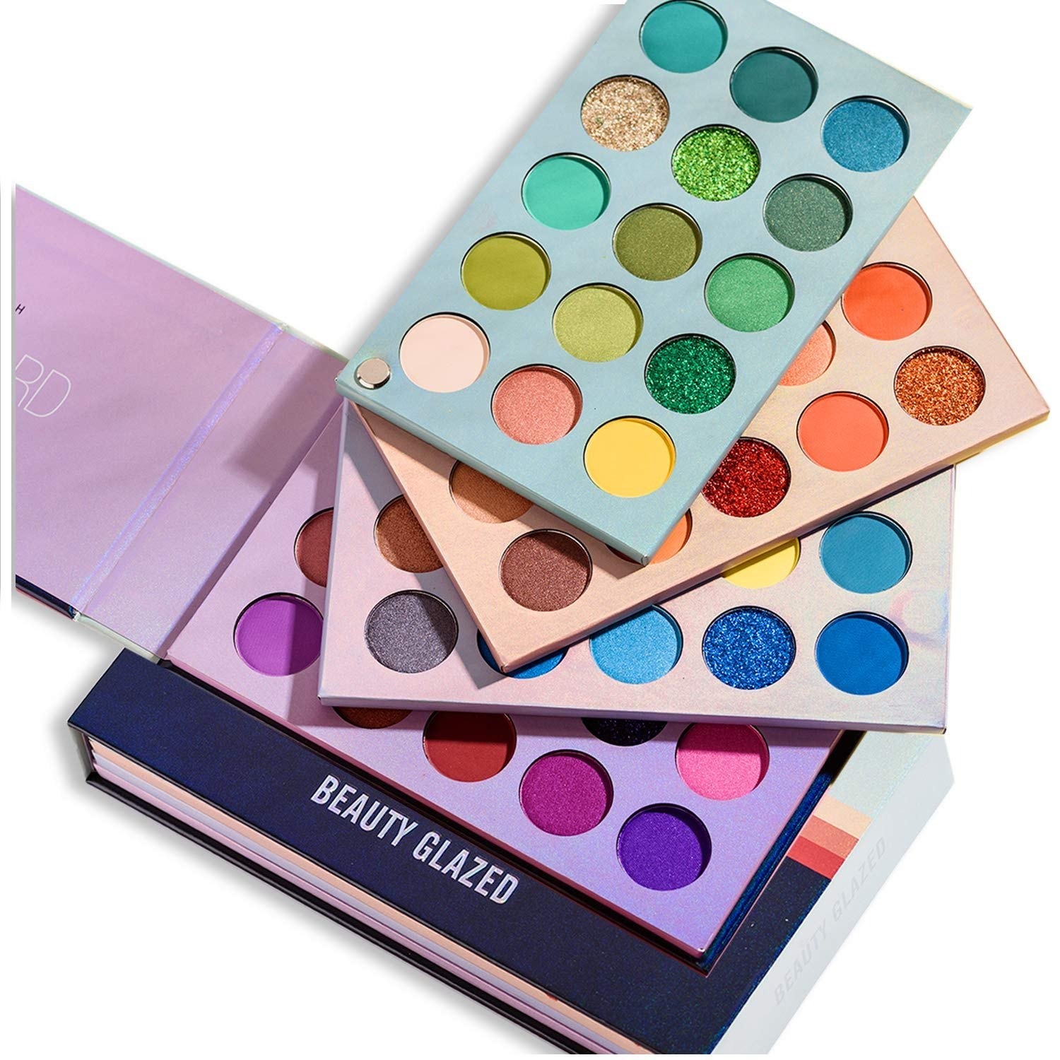 Beauty Glazed Colors Pearlescent Matte Eyeshadow, Eye Cosmetics, Makeup Palette, 4Folding Palette