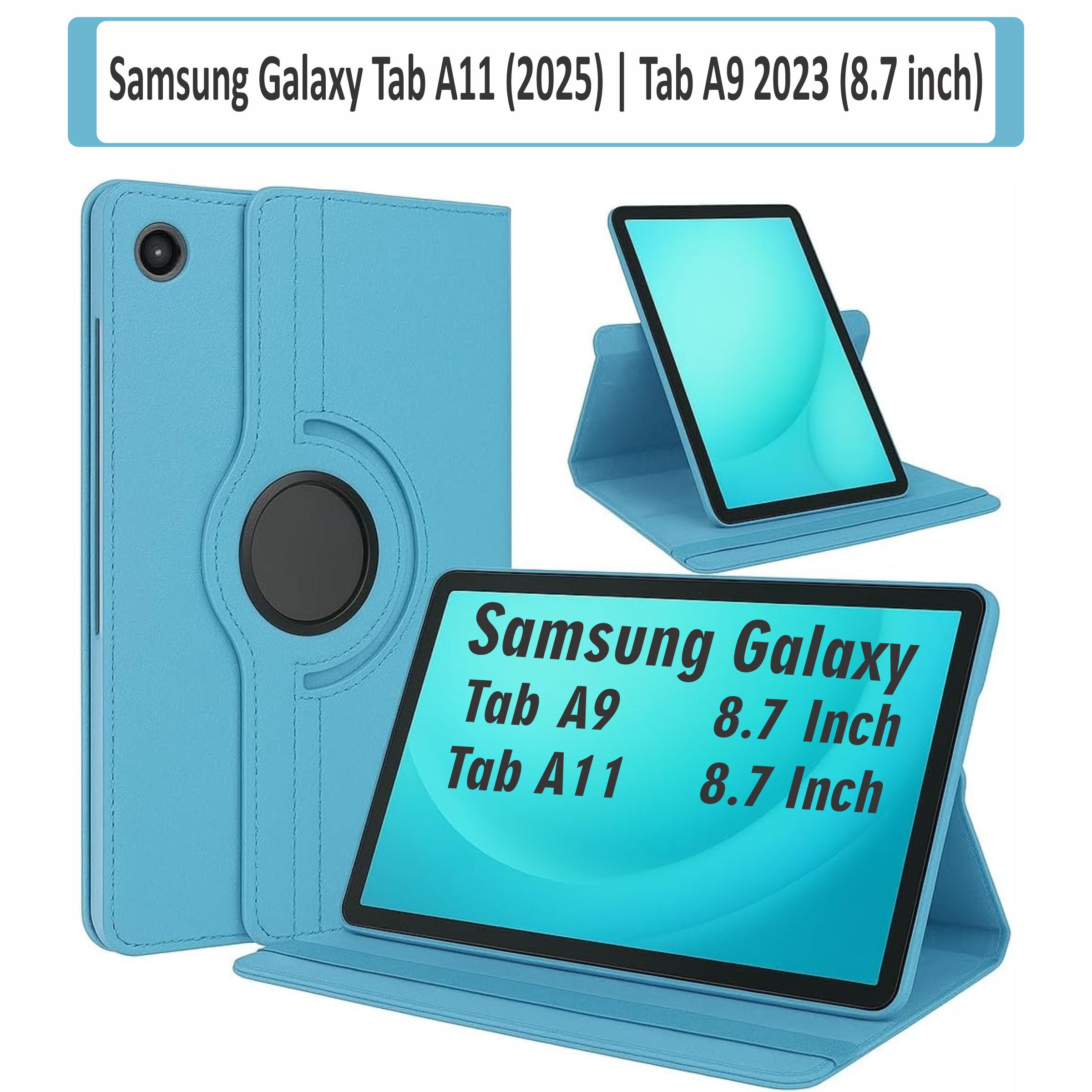 For CASE Samsung Galaxy Tab A11 (2025) 8.7 inch / Tab A9 2023 (8.7 inch) Flip Cover | 360 Degree Rotate Flip Cover | Flip Stand Cover Case for Tab A11/A9 Tablet Cover [SM-X110/X115/X117]