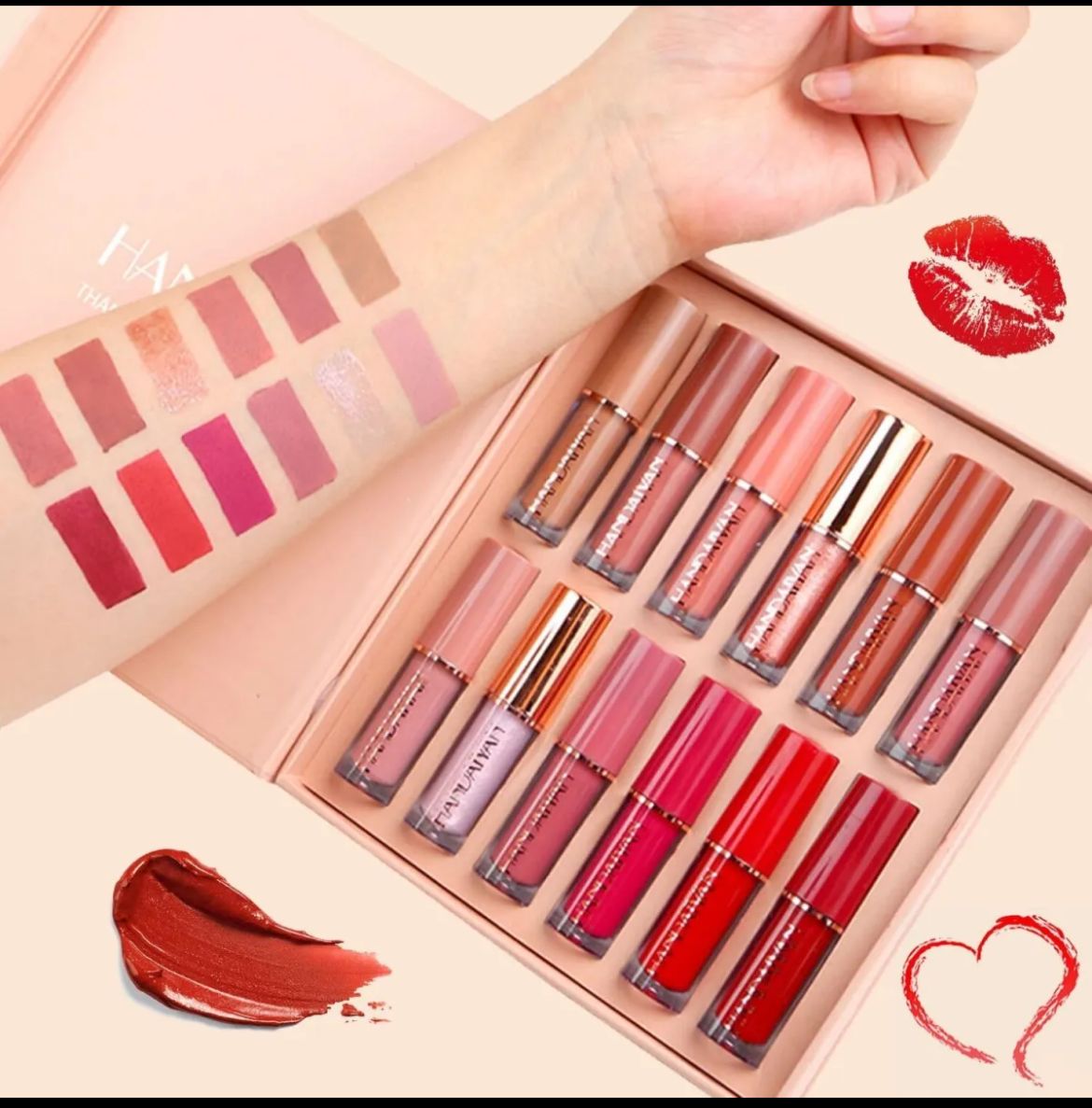 12 Pcs Mocallure Highiy Pigmented Matte Lip Gloss Waterproof Long Lasting Quick Drying Non Stick Cup Nude Lip Stain Kit Up Lip Makeup Gift Kit For Women