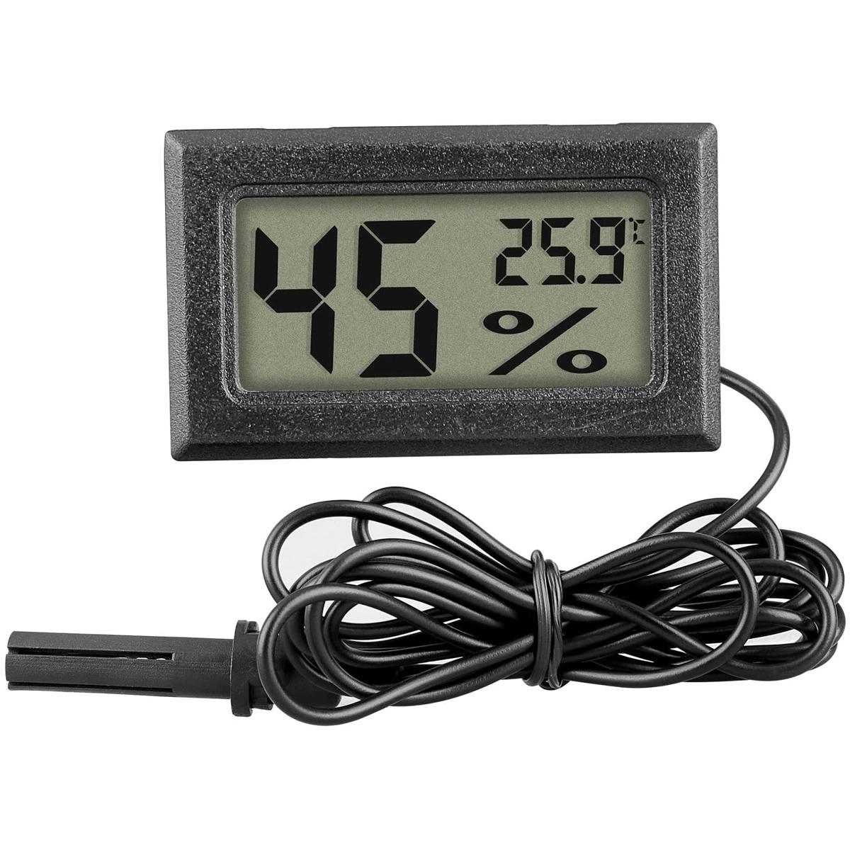 Mini LCD Digital Thermometer Hygrometer Temperature Indoor Convenient Humidity Sensor for Incubator, Reptile Plant Terrarium, Humidor, Guitar Case, Greenhouse