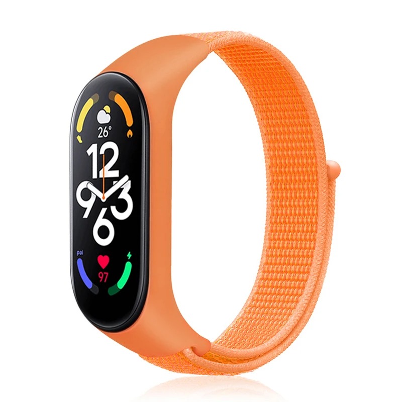 For Xiaomi Mi Band  Mi band 4 , 5 , band 6 , band 7 -Nylon Loop Strap Band  [NOT FIT TO ANY OTHER BAND or Copy Band]