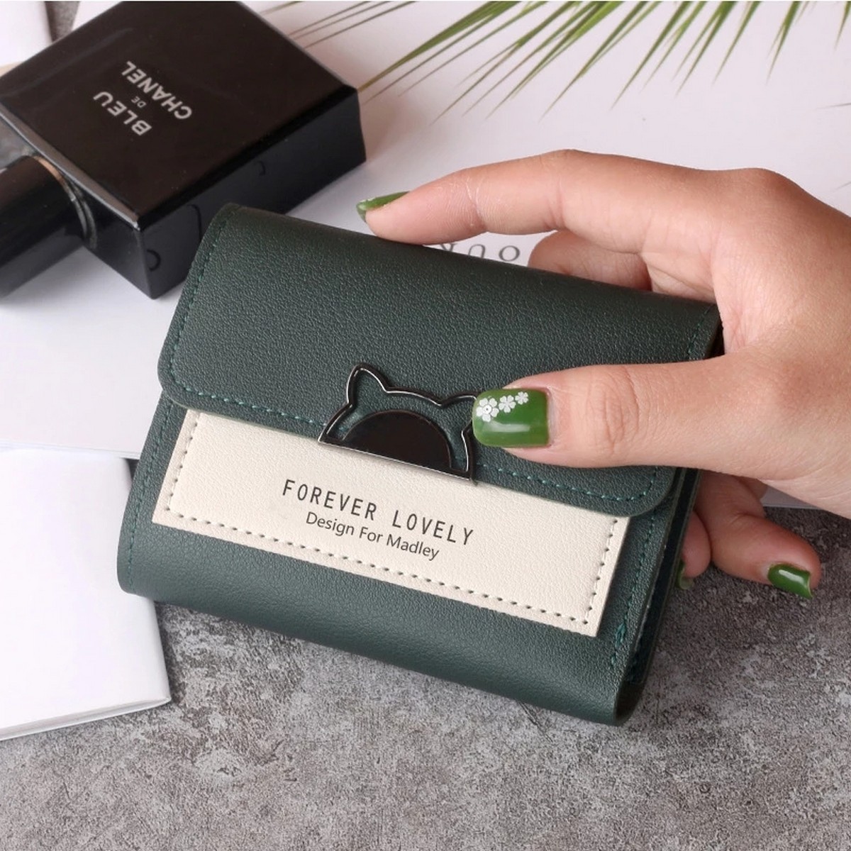 Women's PU Leather Short Clutch Wallet with Card Holder Mini Purse