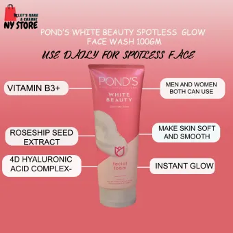 ponds white beauty facial foam spotless glow