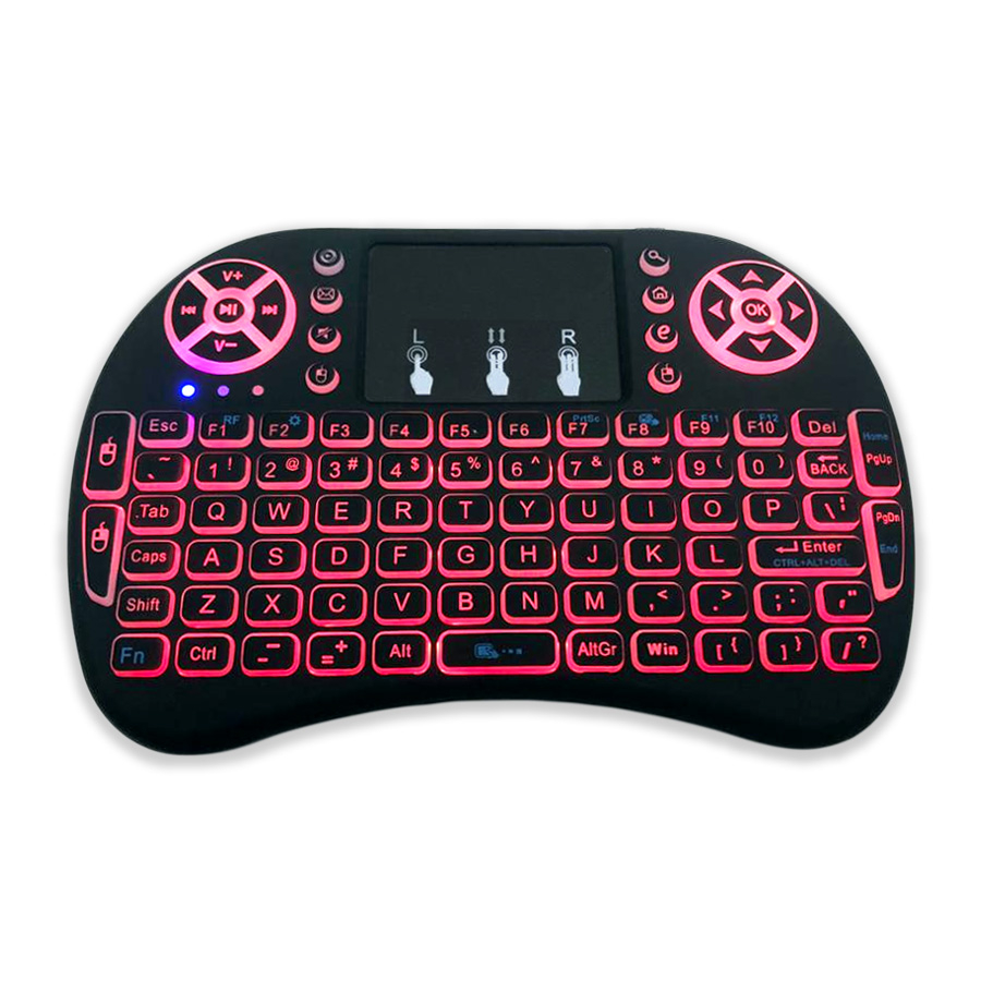 RGB Mini Wireless Keyboard  2.4GHz Air Touchpad Mouse, Compatible With Android TV Box, Smart TV, PC Black