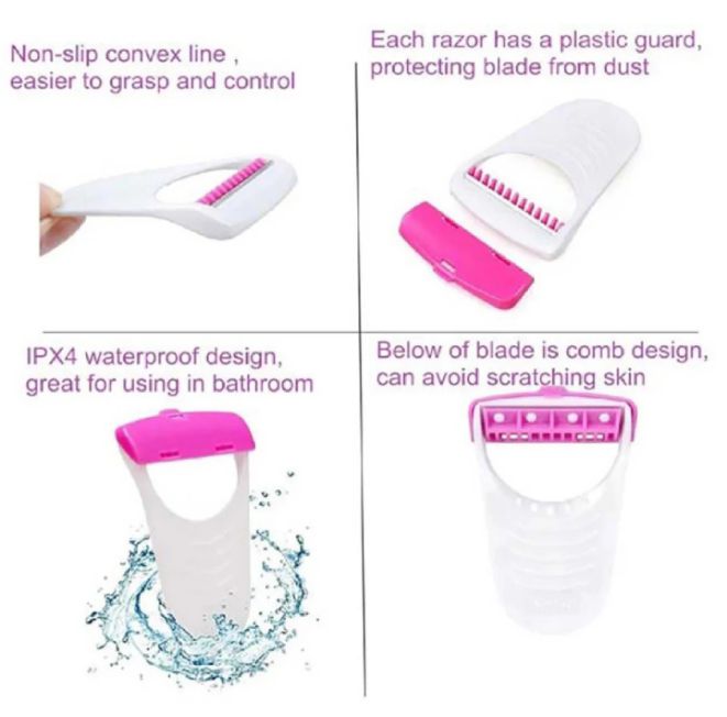 Safit Women Razor / Safit Disposable Women Body Shaving Razor / Ladies Razors / Ladies Body Shave Razors / Girls Soft and Sensitive Skin Body Hairs Removing Razor / Women / Ladies / Girls Safit Hairs Trimer Blade / Dispisable Body Hairs Removal Razor