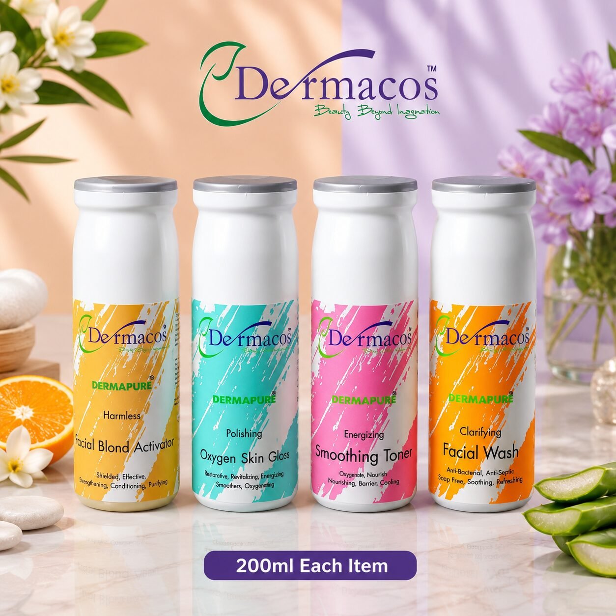Facial Tubes Combination-1 ( Each) Pack of 4 | Personal Care Set | 200ml