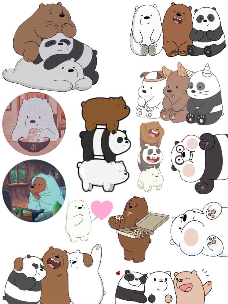 We bare bears themed uncut sticker sheet size is a6 | Daraz.pk