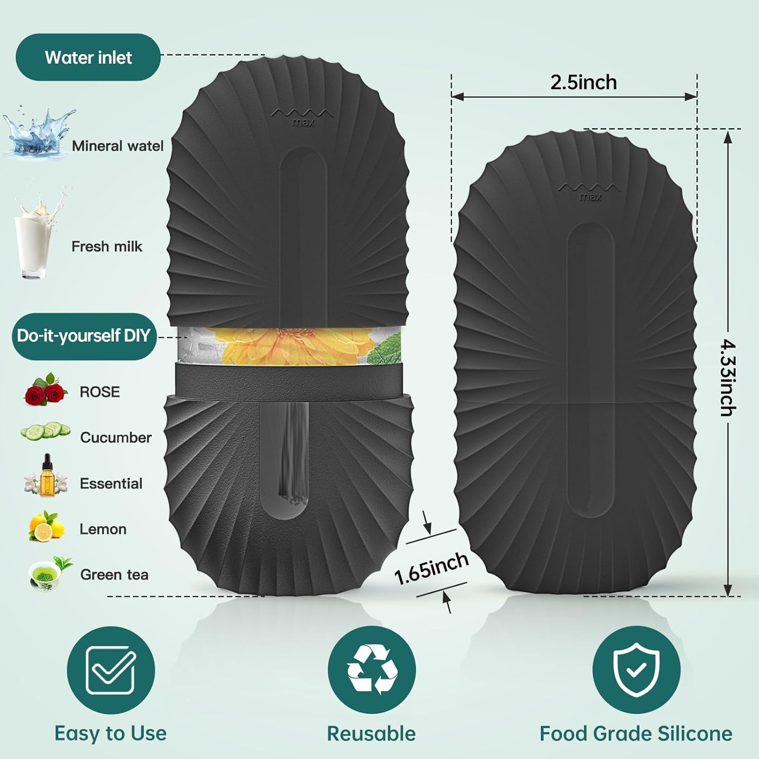Silicon Ice Roller – Cooling Facial Roller for Skin Care, Puffiness Reduction, and Soothing Relief – Anti-Aging and Rejuvenating Tool