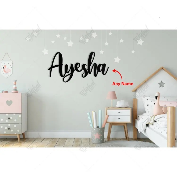 Customised Wooden Name Sign[ Home Decor  mdf wooden wall decoration 12 ich 24 inch for home decore leaving room office beautyfull nam