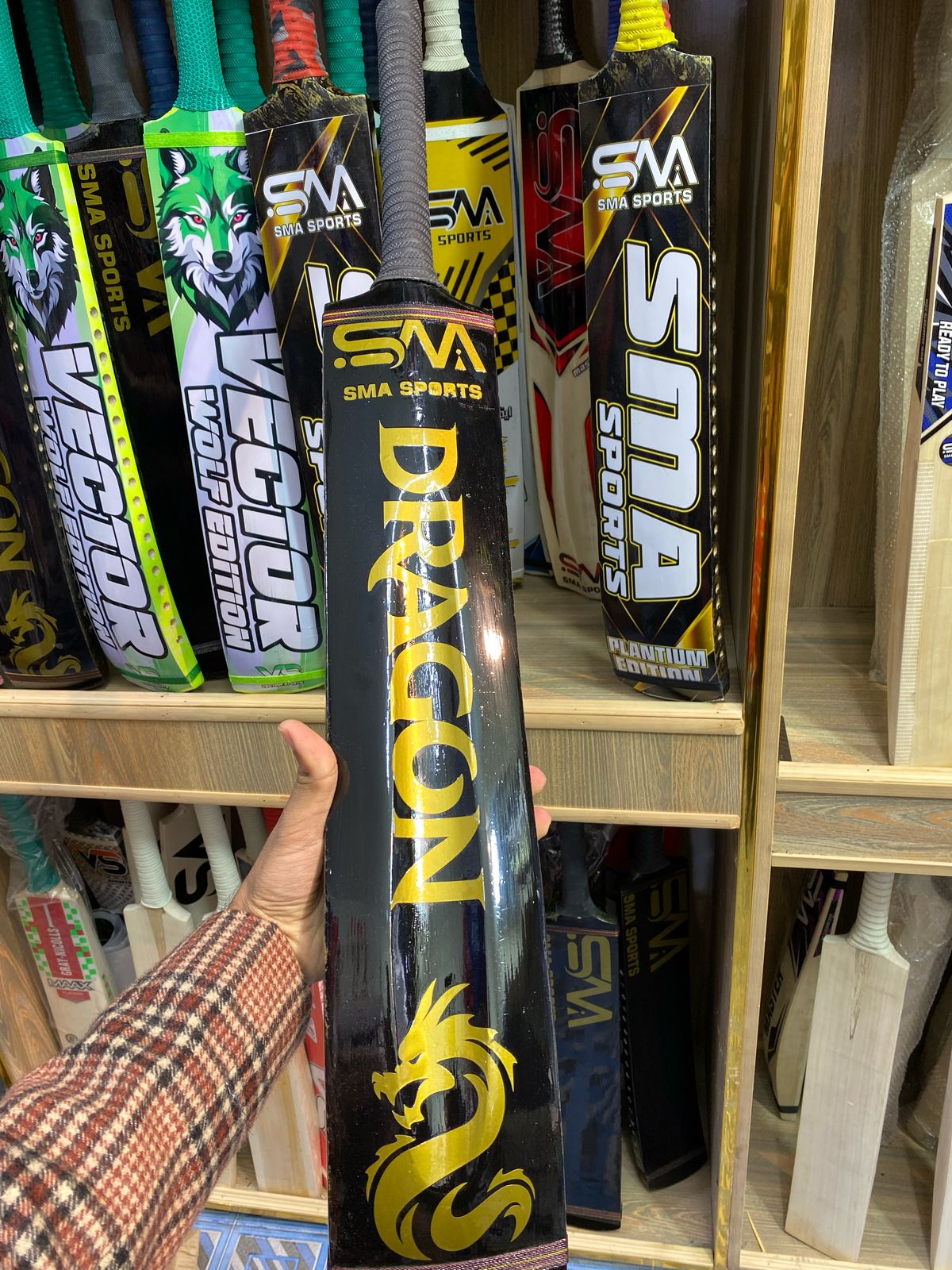 SMA Sports Professional Tape Ball Cricket Bat Dragon Edition