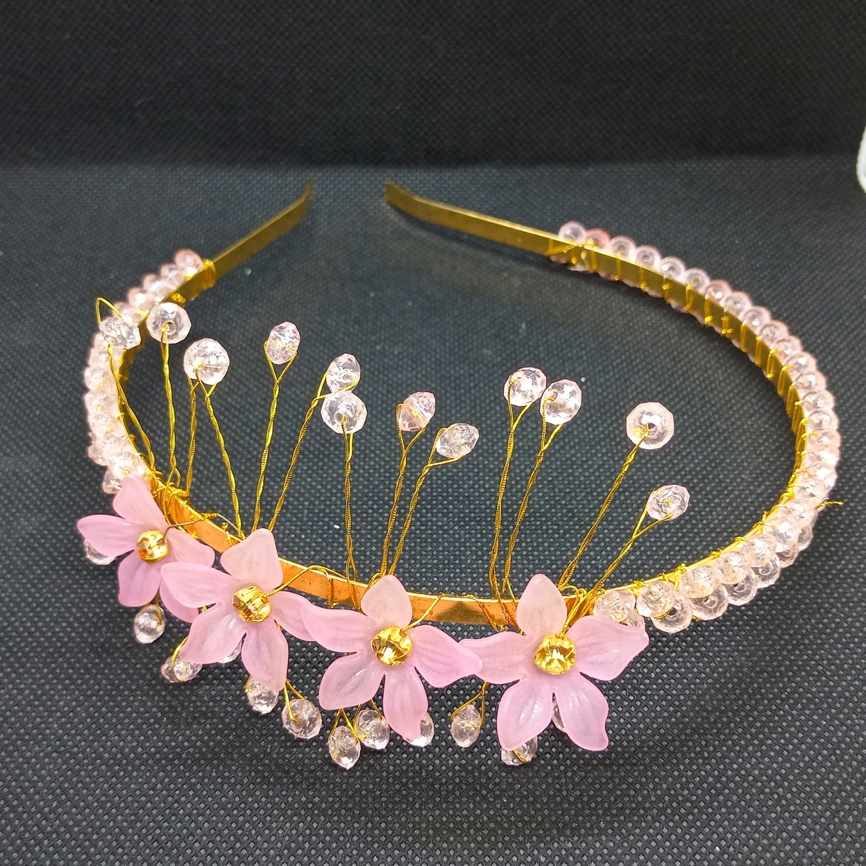 New Style golden Crown Princess Party Crystal Pearl Flower Rhinestone Tiaras Wedding Hair Accessories Bridal Headdress Head Jewelry Accessories