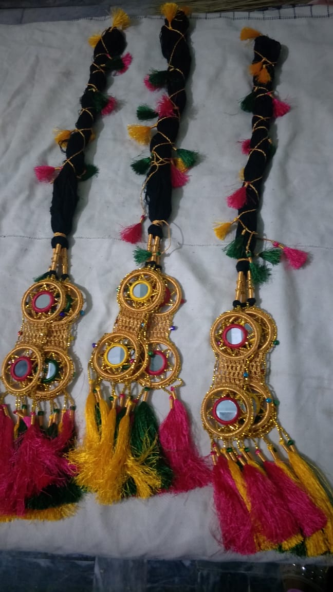 Ladies Punjabi Paranda for girls -  ( handmade ) for wedding event mayoo and mehndi-  Special insha's product in Golden color