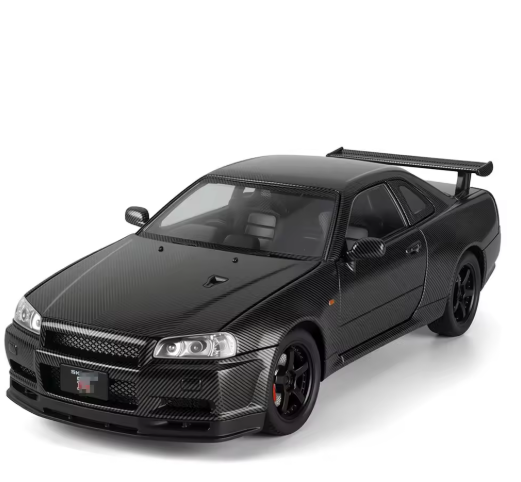1:24 Nissan Skyline Carbon Fiber Special Edition Diecast Alloy Model Car – Light & Sound, Pull-Back