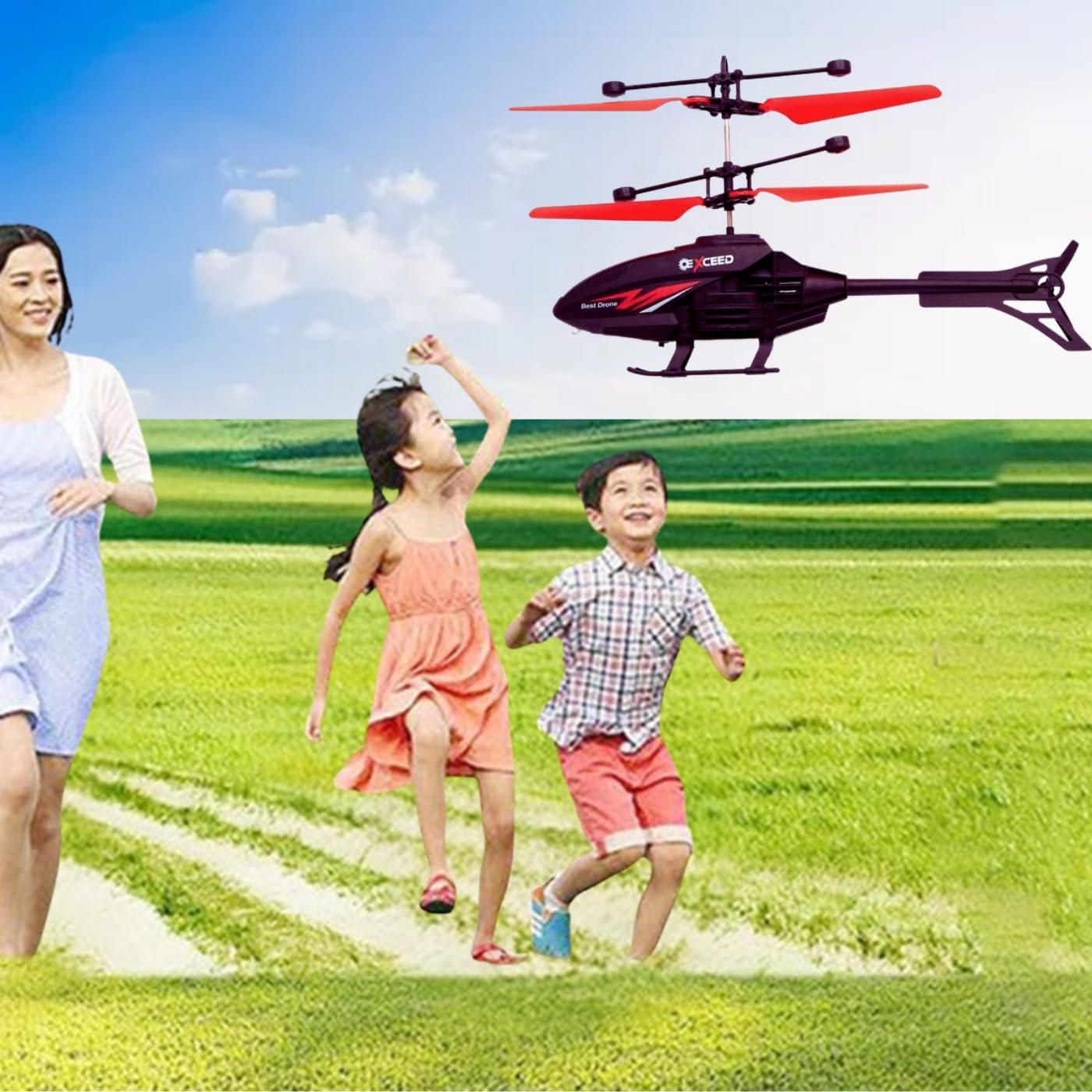 Motion Sensing Helicopter Toy – 2-in-1 Hand Sensor & Remote Control, USB Rechargeable, Flies up to 35 Feet (Ages 10+)