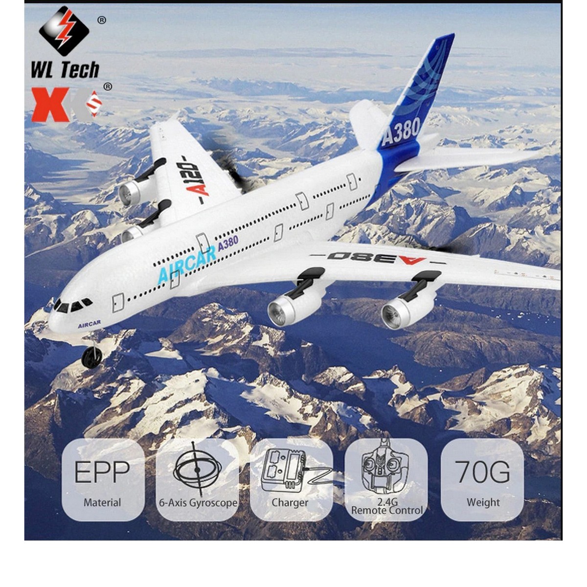 A380 Airbus 420mm Wingspan 2.4G 3CH EPP RC Airplane Fixed-Wing Glider RTF Built-In Gyro Battery